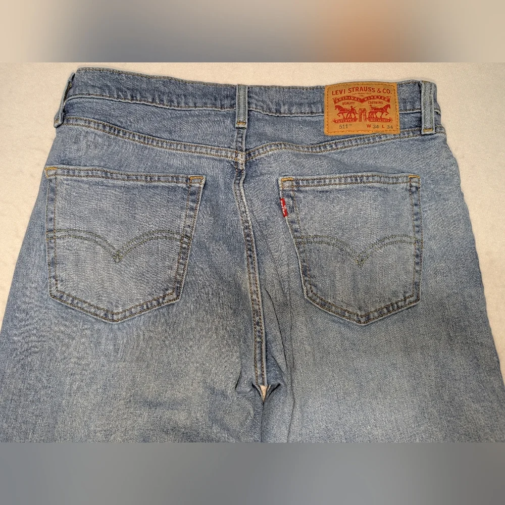 Levi's 511 Slim Fit Straight Men's Jeans light‎ Wash Tagged Size 34Wx34L